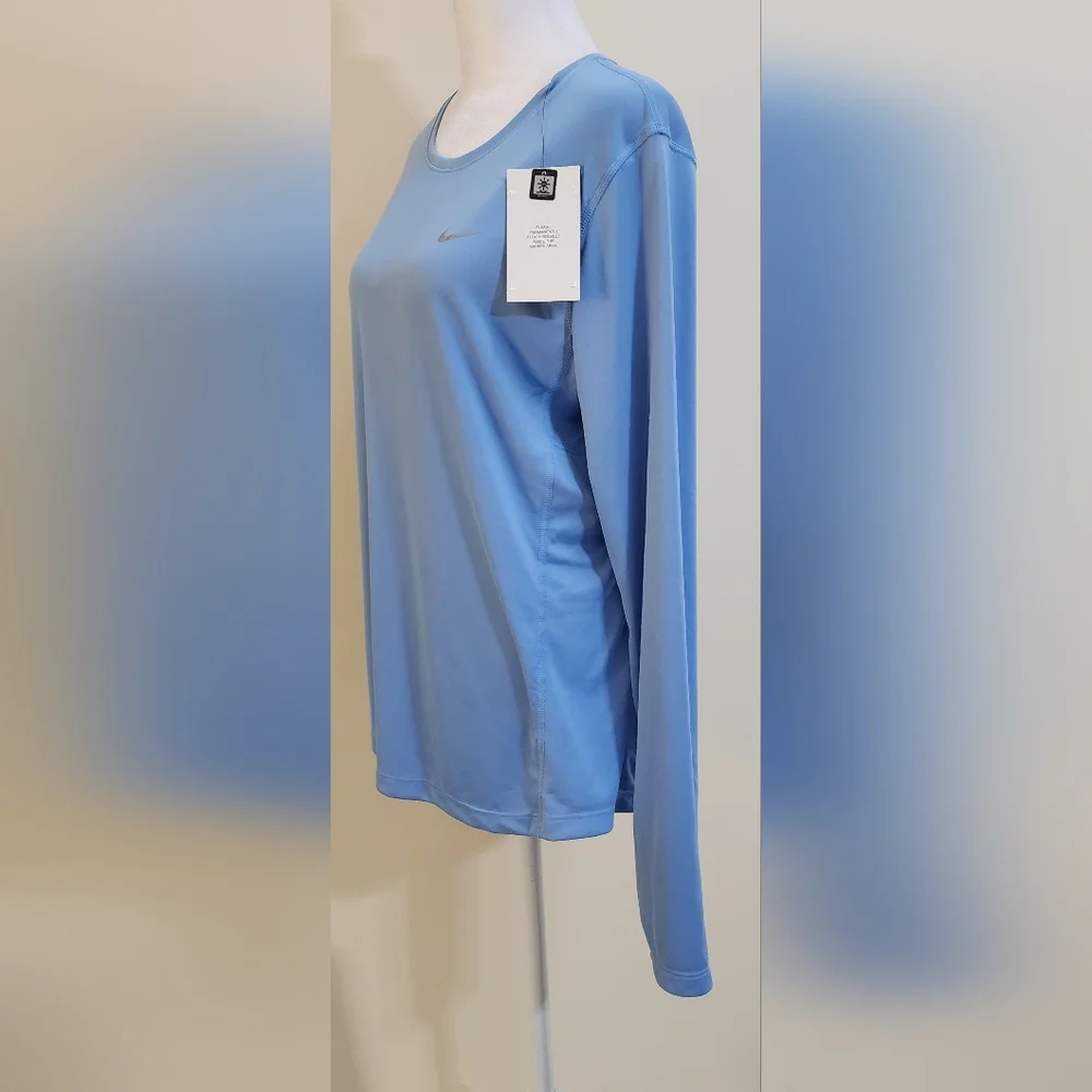 NWT Blue Nike Running Long Sleeve Dri-Fit Top Women's Size L